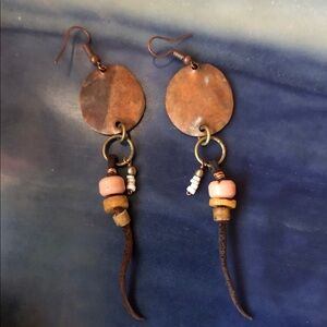 Hand made copper beaded earrings